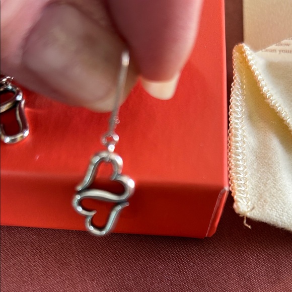 James Avery Retired Silver Heart Earrings - Picture 2 of 4